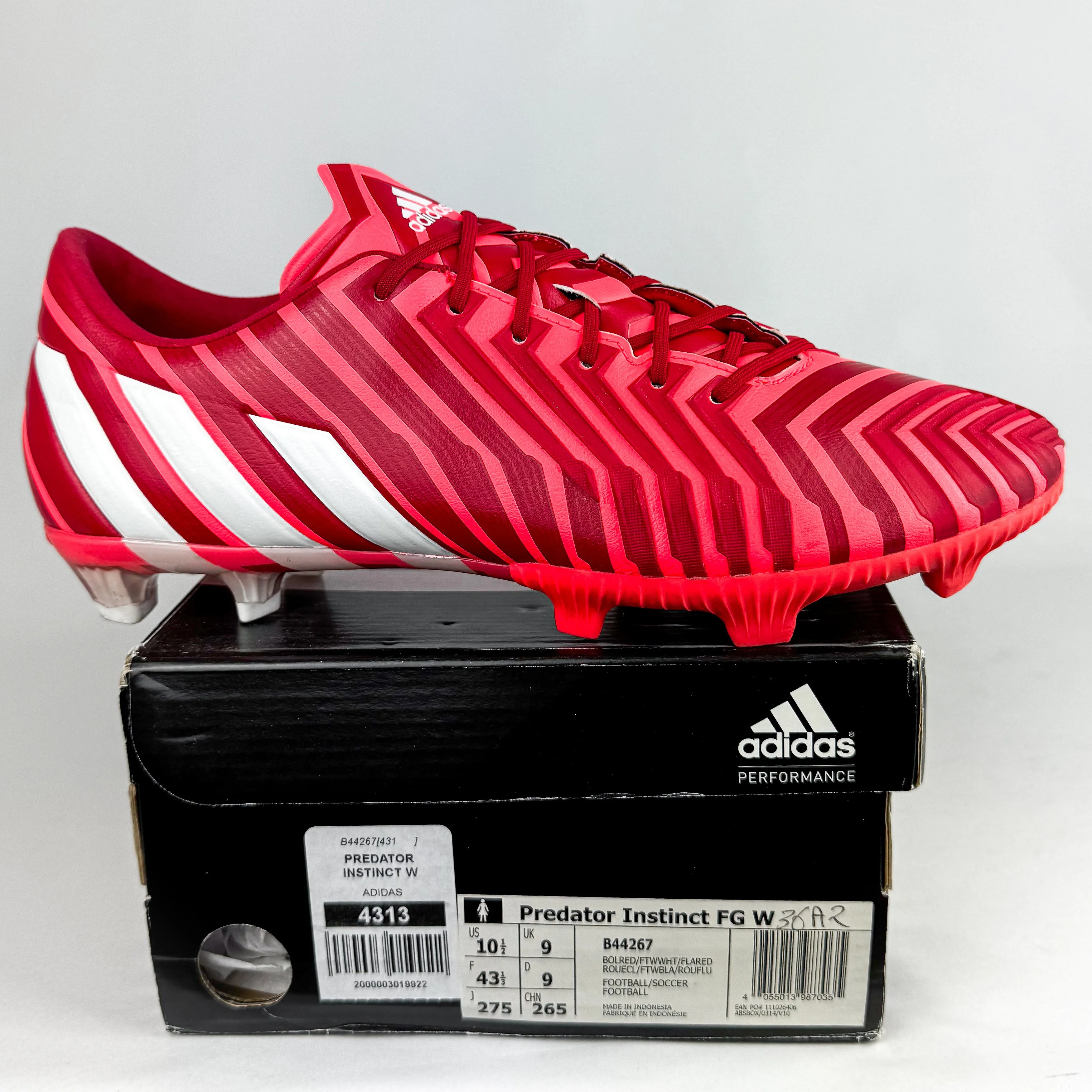 Adidas Predator Instinct FG - Bold Red/White/Flash Red *Pre-Owned*