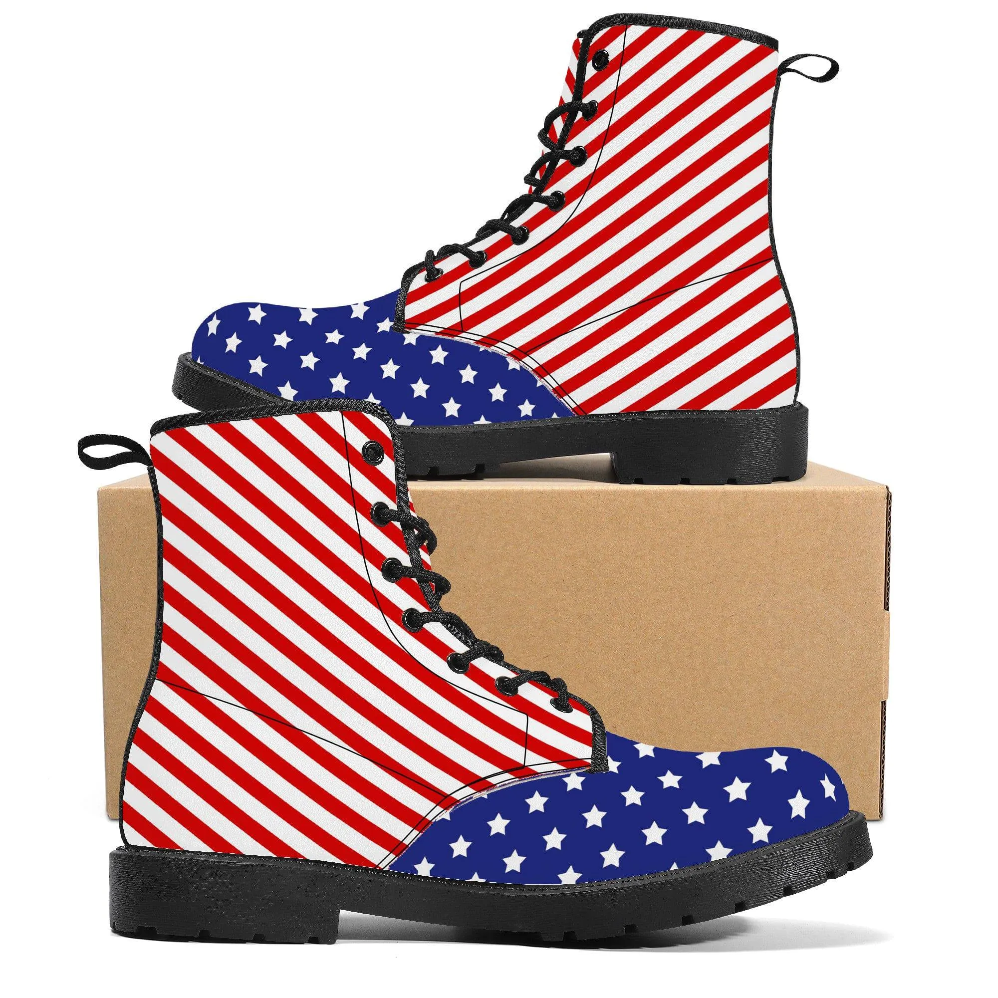 American Flag Vegan Leather Boots