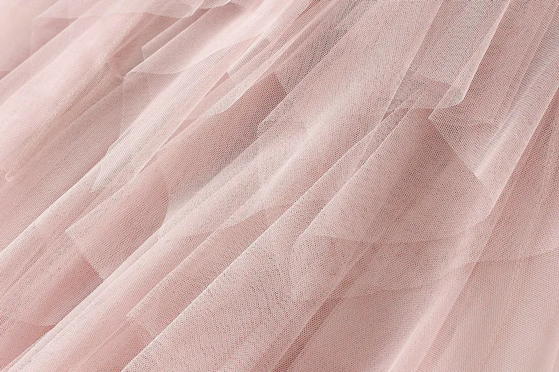 Asymmetrical Layered Mesh Midi Skirt with Tulle Volume