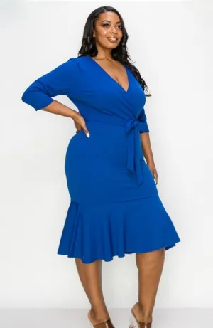 Belted Ruffle Bottom Dress