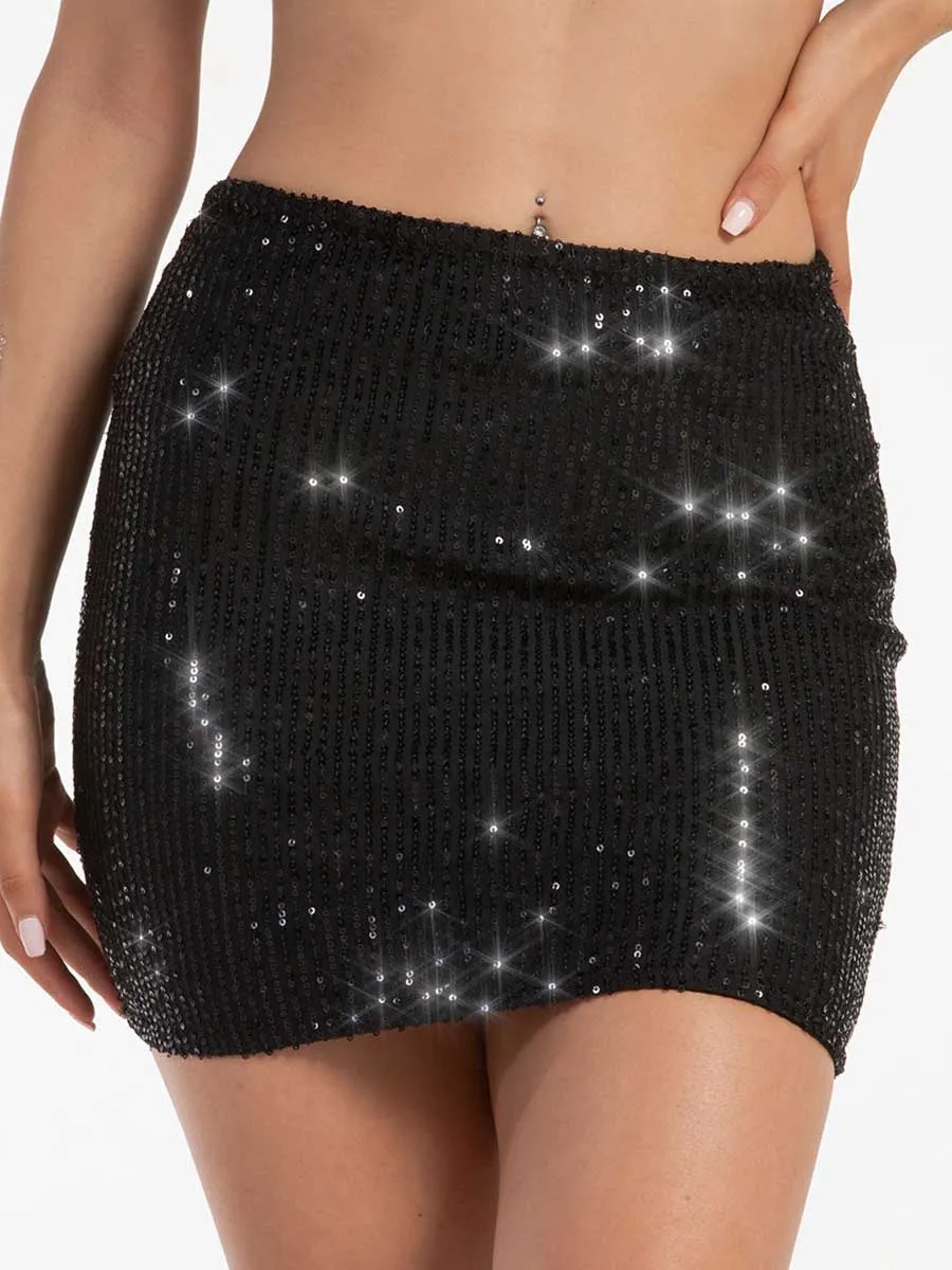 Black Glitter Skirt