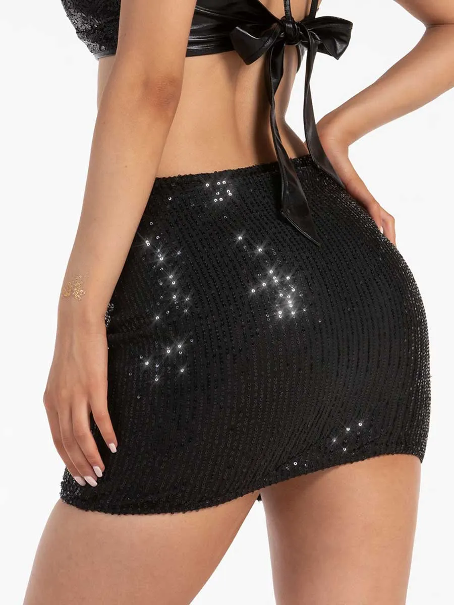 Black Glitter Skirt