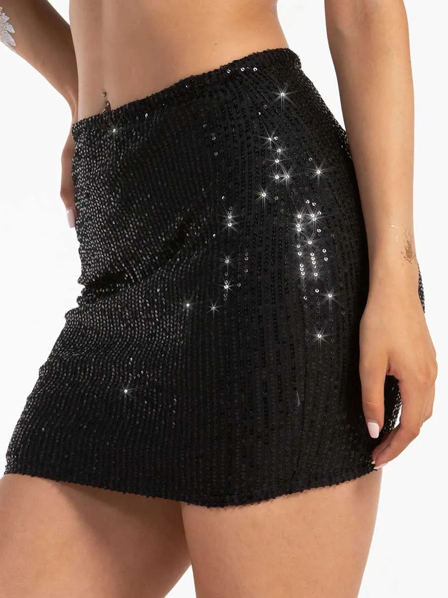 Black Glitter Skirt
