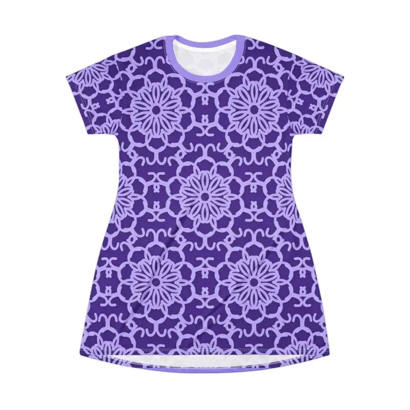 Blue Abstract Shirt Dress that Makes a Statement