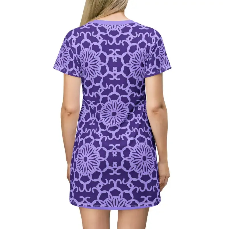 Blue Abstract Shirt Dress that Makes a Statement
