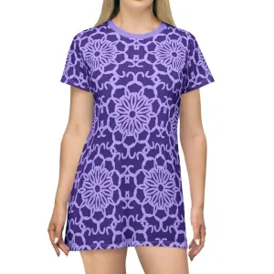 Blue Abstract Shirt Dress that Makes a Statement