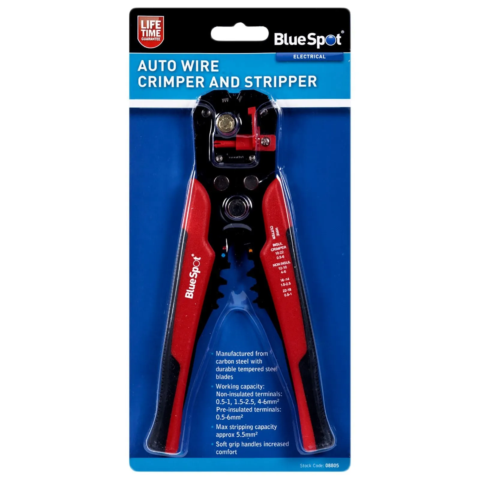 BlueSpot Auto Electrical Wire Crimper and Stripper 0.5mm-6mm²