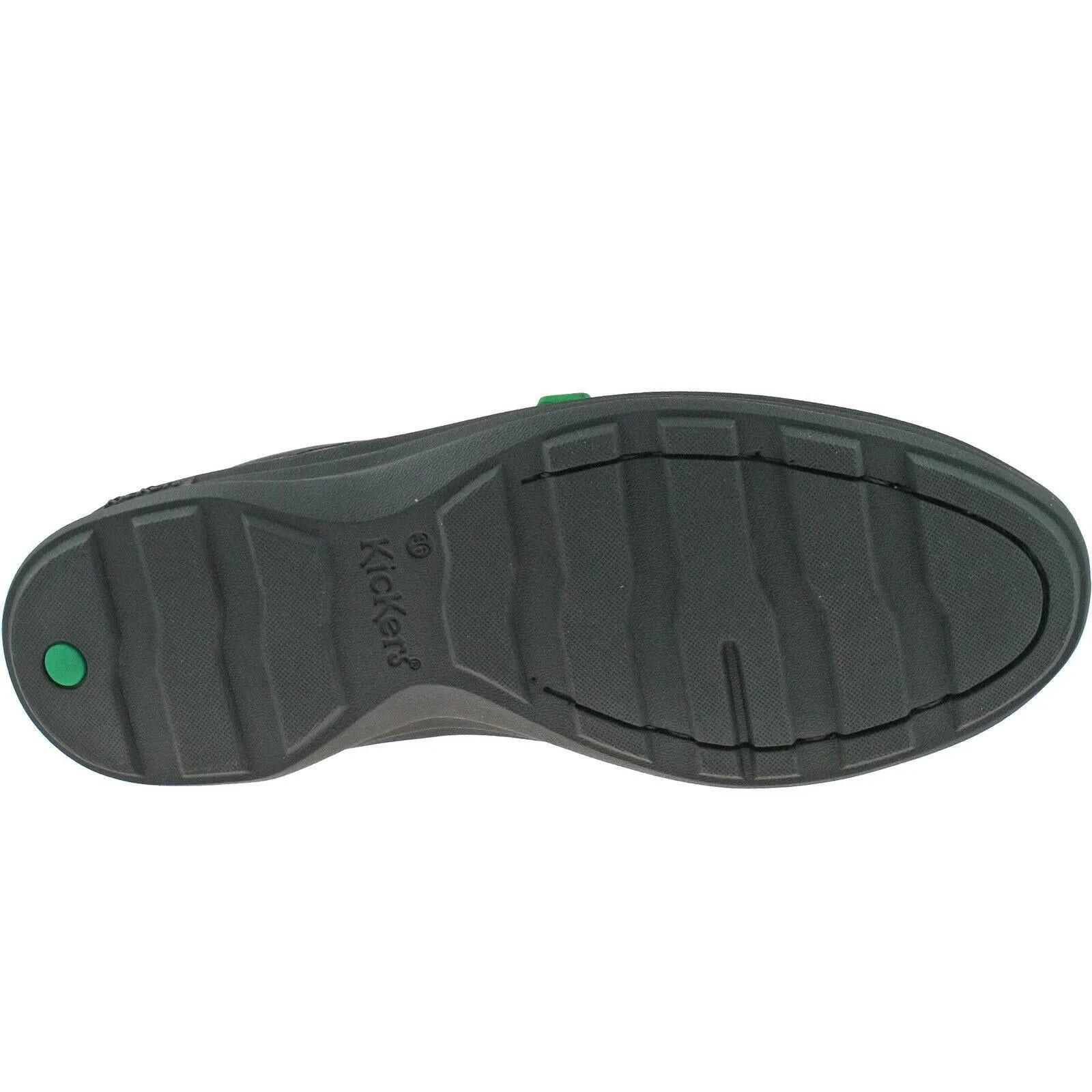 Boys Junior Kickers Reasan Lace Black Leather School Shoes 1-12820