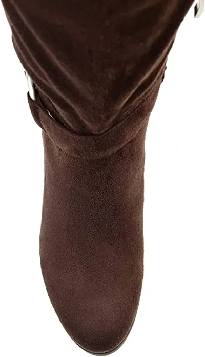 Brinley Co Comfort Womens Classic Riding Boot Brown, 11 Wide Calf US