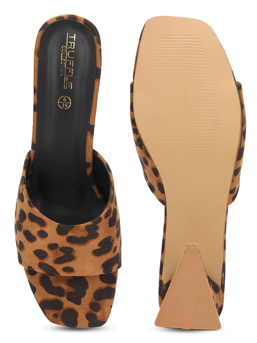 Brown Suede Stylish Slip-On Block Mules (TC-NK-005-BROLEO)