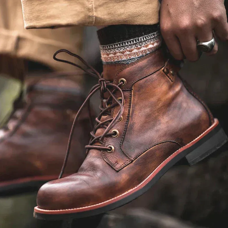 CALDON | MEN’S HIGH TOP LEATHER BOOTS