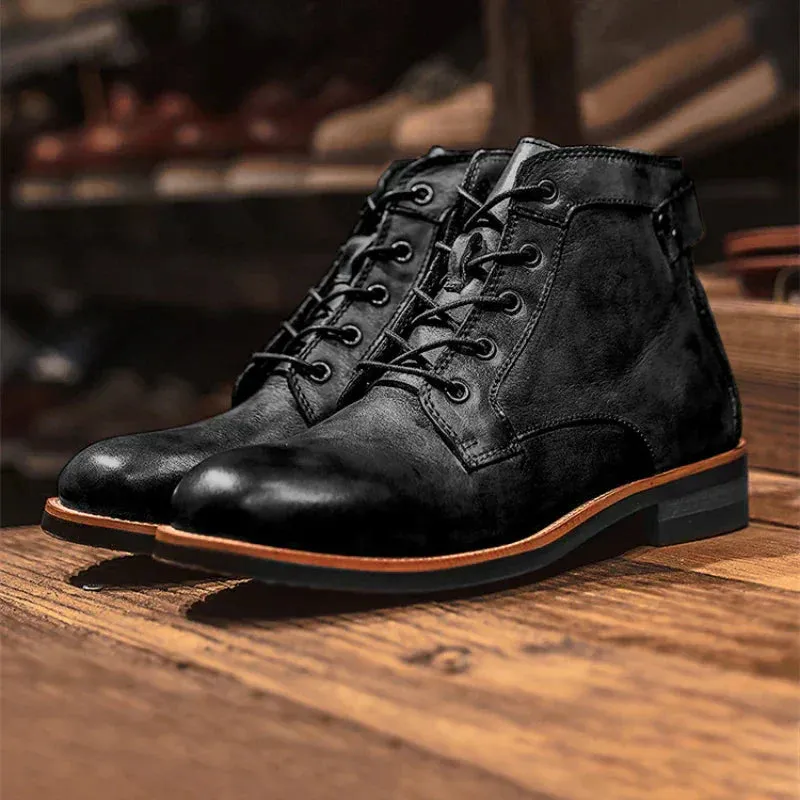CALDON | MEN’S HIGH TOP LEATHER BOOTS