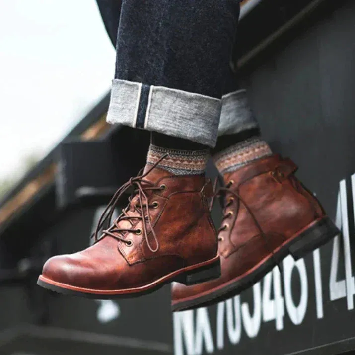 CALDON | MEN’S HIGH TOP LEATHER BOOTS