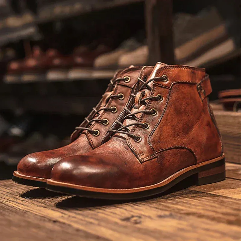 CALDON | MEN’S HIGH TOP LEATHER BOOTS