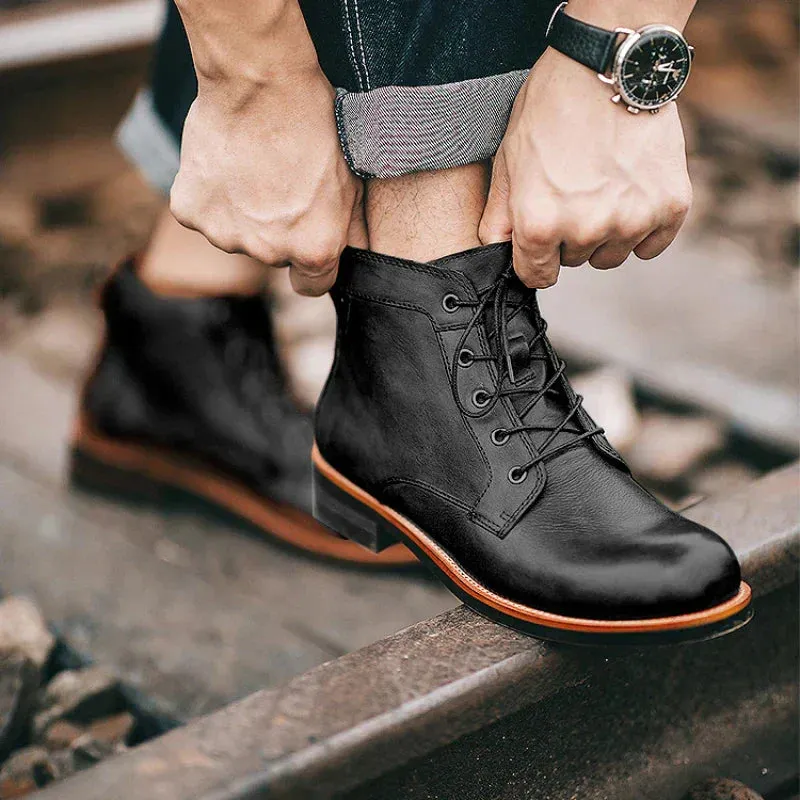 CALDON | MEN’S HIGH TOP LEATHER BOOTS