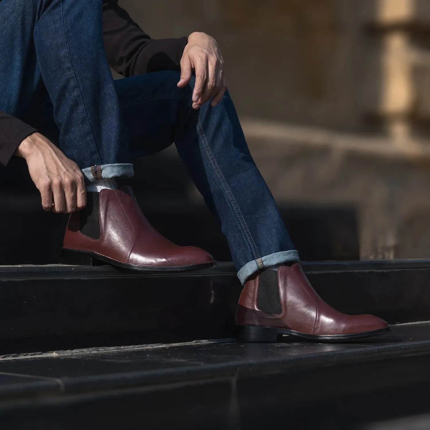 Clarkson Chelsea Maroon Leather Boots
