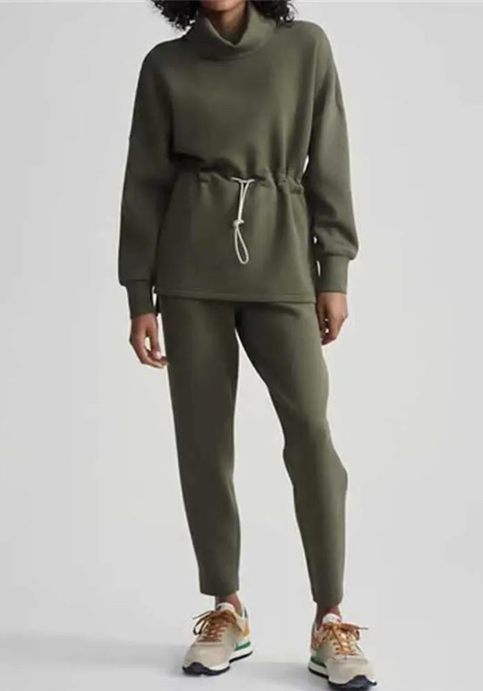 Cozy and Chic Autumn-Inspired Two-Piece Set with Drawstring Detail for Relaxed Comfort and Effortless Style
