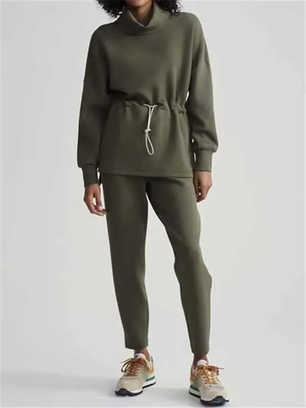 Cozy and Chic Autumn-Inspired Two-Piece Set with Drawstring Detail for Relaxed Comfort and Effortless Style