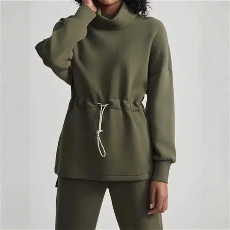 Cozy and Chic Autumn-Inspired Two-Piece Set with Drawstring Detail for Relaxed Comfort and Effortless Style