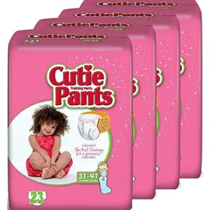Cutie Pants Toddler Training Pants (Girls, Size 3T - 4T, 23-Count), Pack of 4