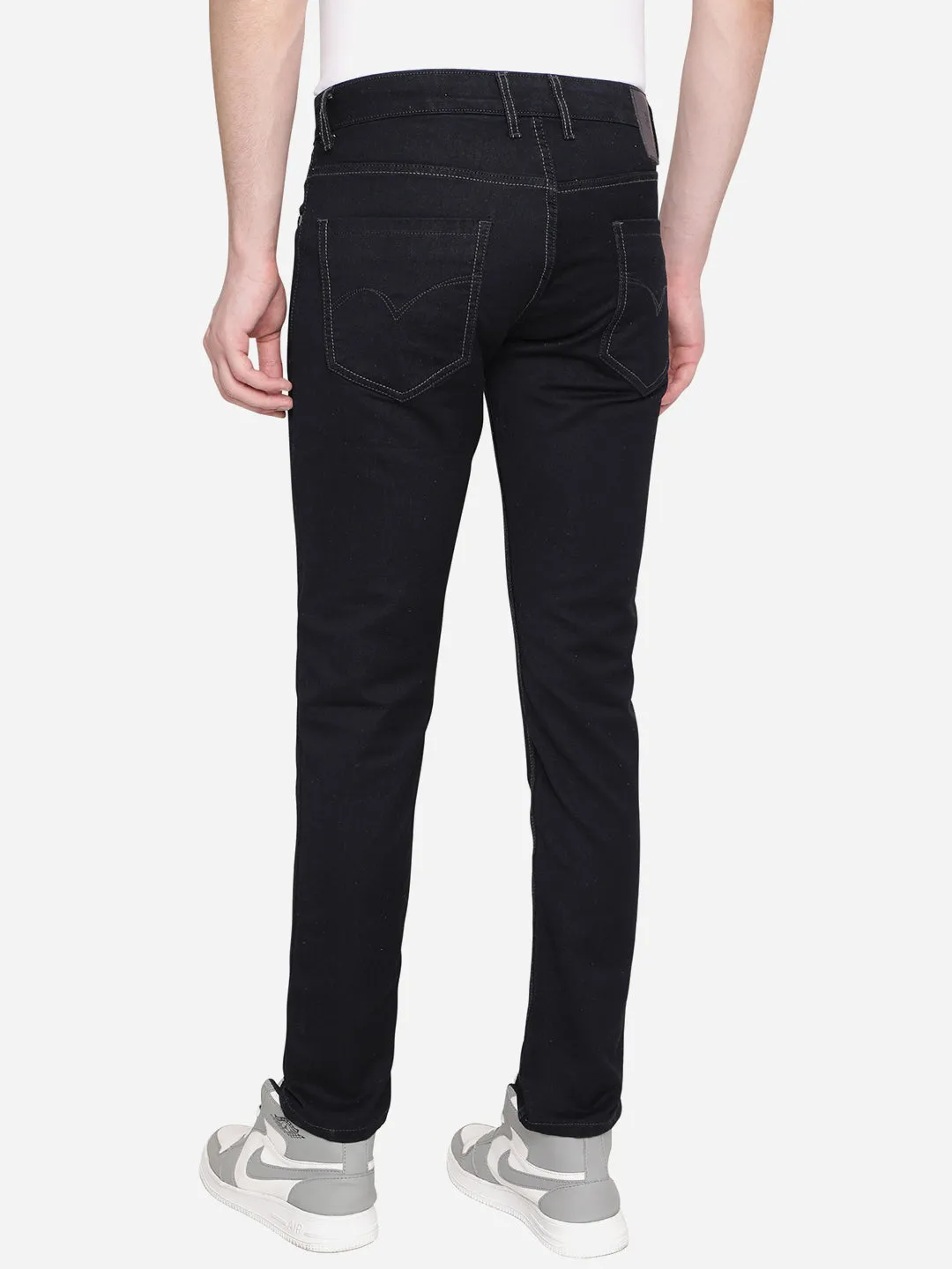Dark Blue Solid Slim Fit Jeans | JadeBlue