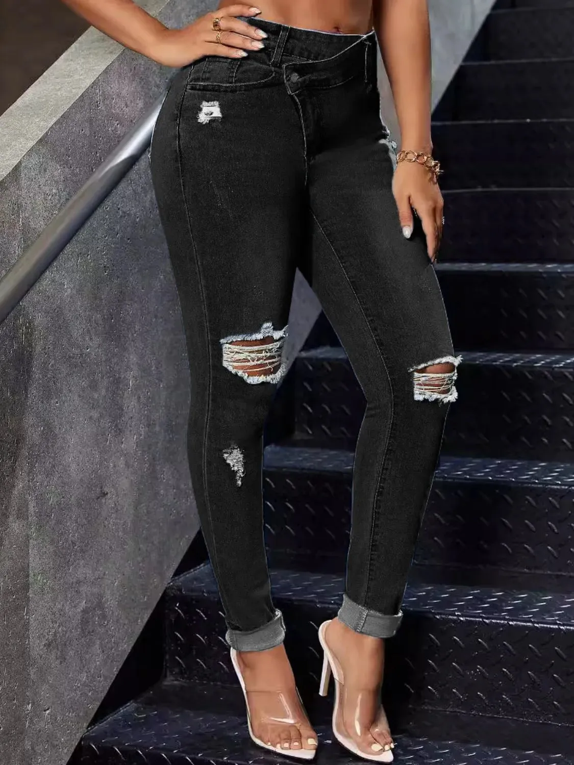 Distressed Skinny Jeans – Urban Fit Style