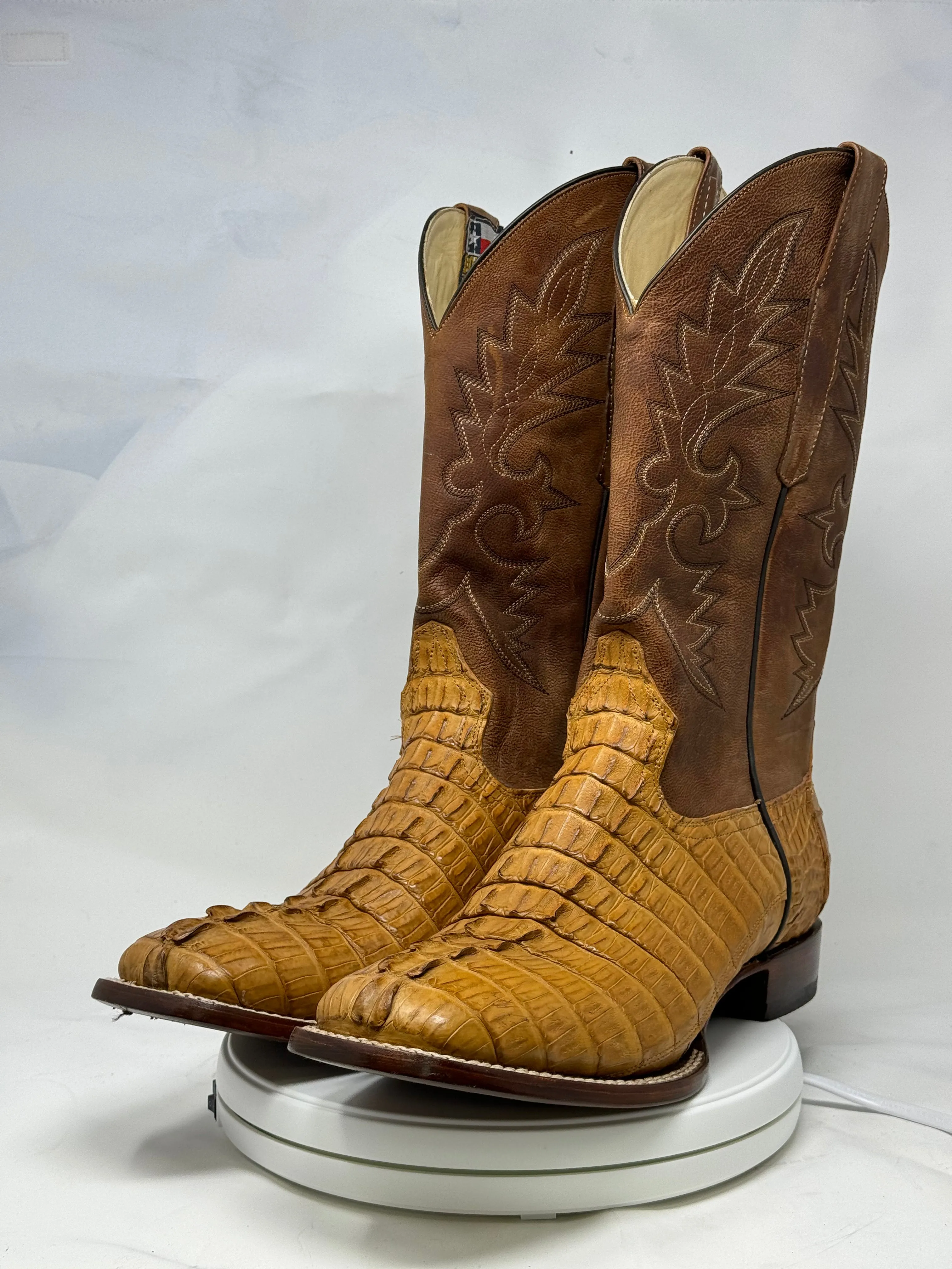 DJ2036 | Don Juan Boots Men's Caiman Tail Saddle Tan H Toe P