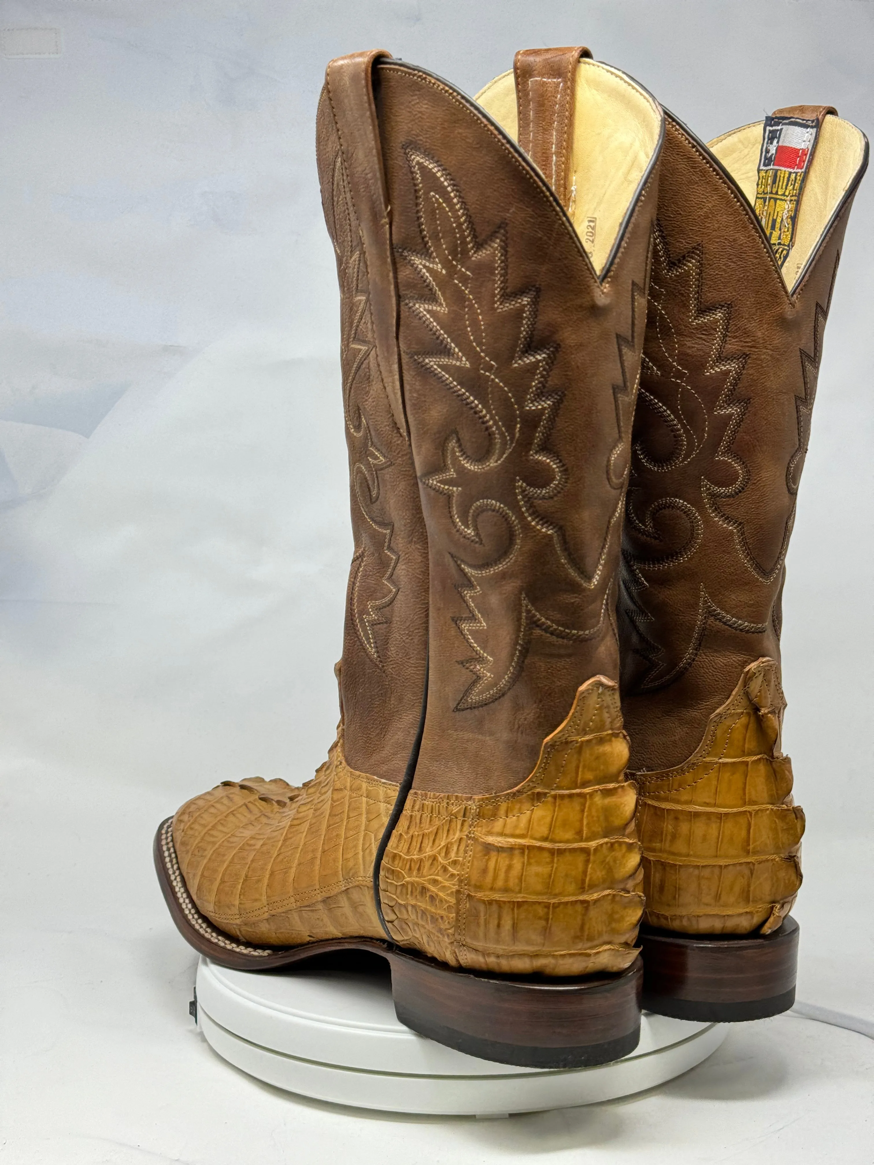 DJ2036 | Don Juan Boots Men's Caiman Tail Saddle Tan H Toe P