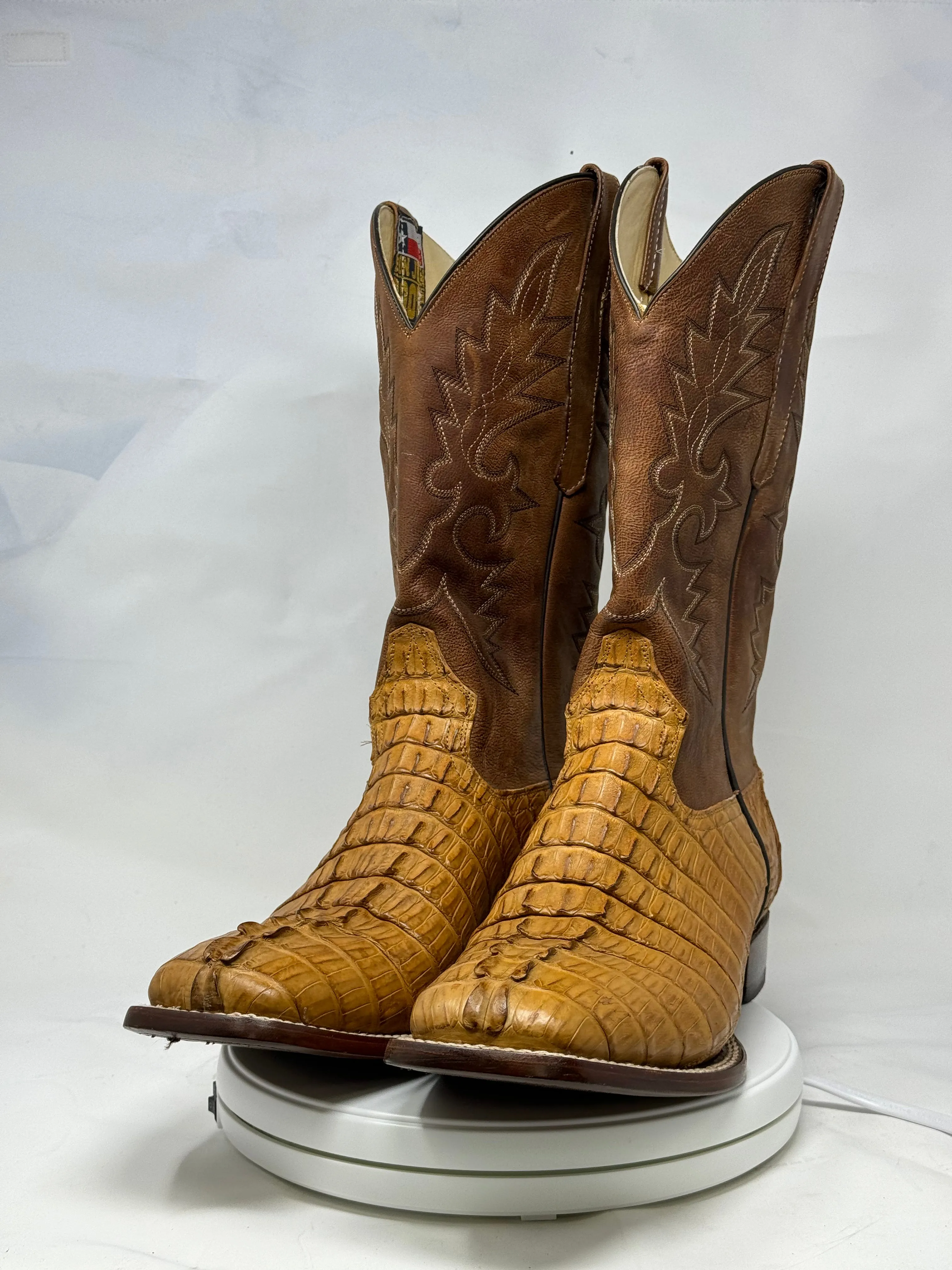 DJ2036 | Don Juan Boots Men's Caiman Tail Saddle Tan H Toe P