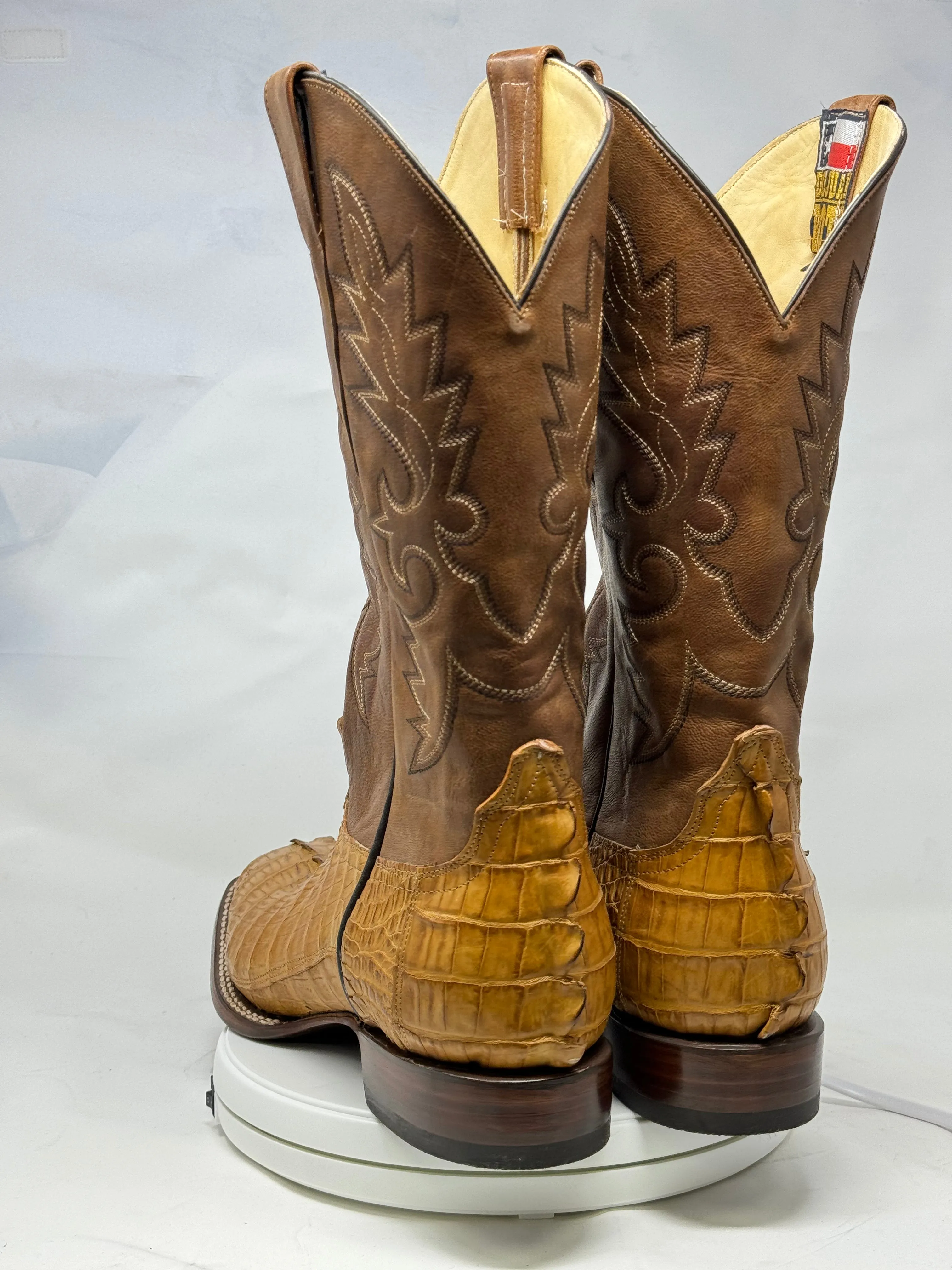 DJ2036 | Don Juan Boots Men's Caiman Tail Saddle Tan H Toe P