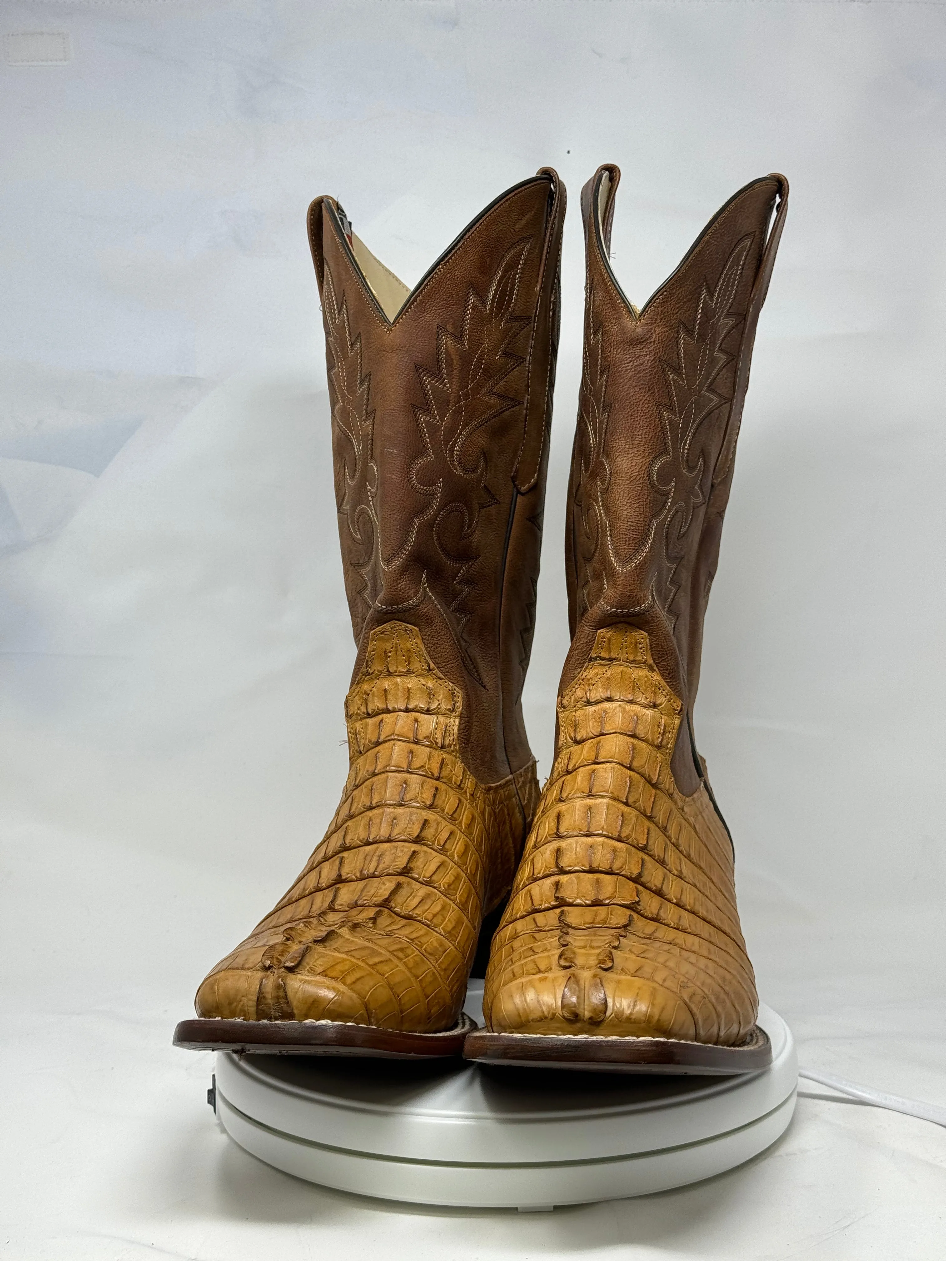 DJ2036 | Don Juan Boots Men's Caiman Tail Saddle Tan H Toe P