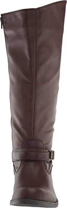 Easy Street Women's Quinn Plus Harness Boot, Brown Burnish, 6 M US