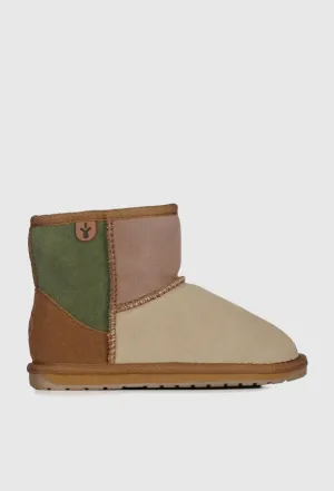EMU AUSTRALIA LITTLE KIDS WALLABY MINI PATCHWORK - CHESTNUT