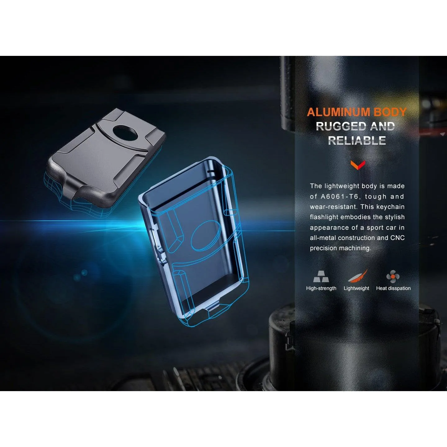 Flashlight Fenix E03R V2.0 - Grey