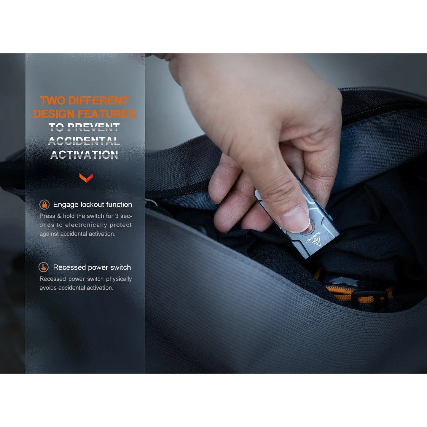 Flashlight Fenix E03R V2.0 - Grey