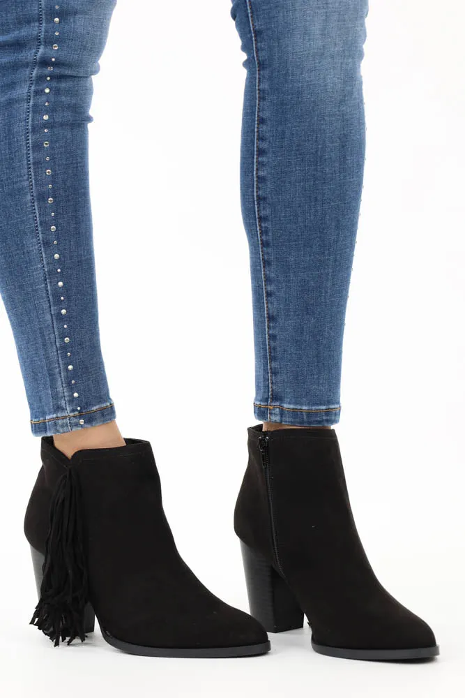 Fringe For Days Western Bootie -Brown