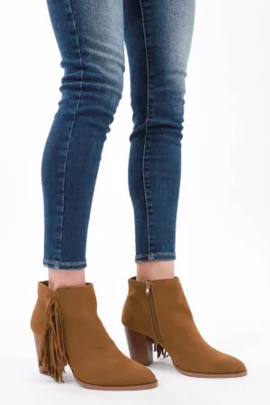 Fringe For Days Western Bootie -Brown