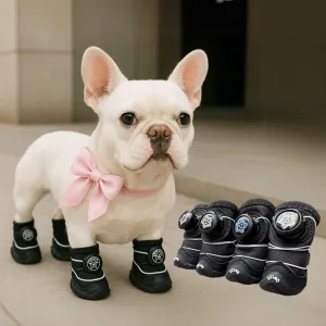 FurTrek Frenchie Winter Running Shoes – Non-Slip Dog Boots for Cold Weather