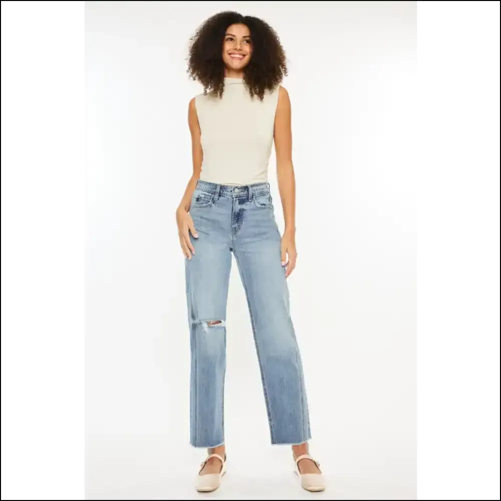 Get your '90s Groove on with Kancan Ultra High Rise Distressed Denim!