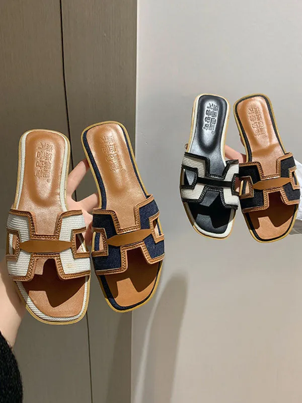 Hollow Open Toe Split-Joint Slippers Sandals
