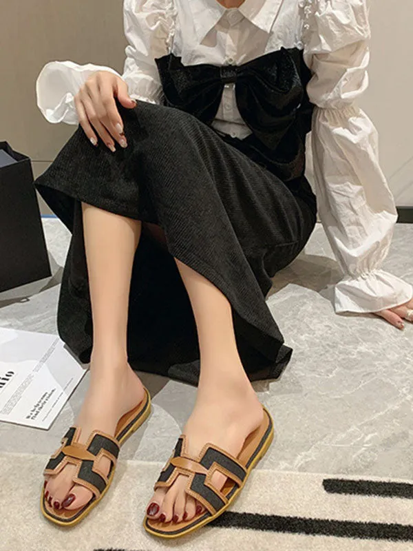 Hollow Open Toe Split-Joint Slippers Sandals