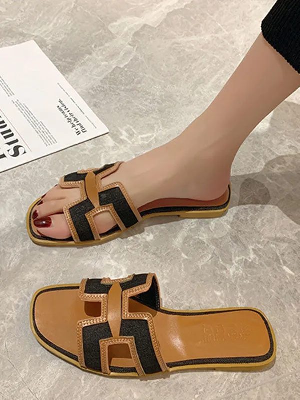 Hollow Open Toe Split-Joint Slippers Sandals