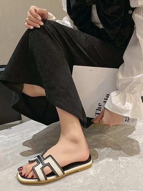 Hollow Open Toe Split-Joint Slippers Sandals