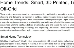 Home Trends: Smart, 3D Printed, Tiny, Off-Grid Article For Sale