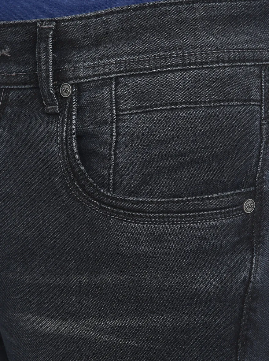 Jet Black Washed Slim Fit Jeans | JadeBlue