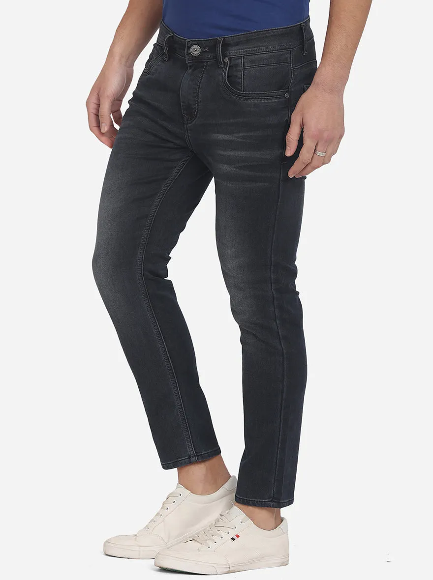 Jet Black Washed Slim Fit Jeans | JadeBlue