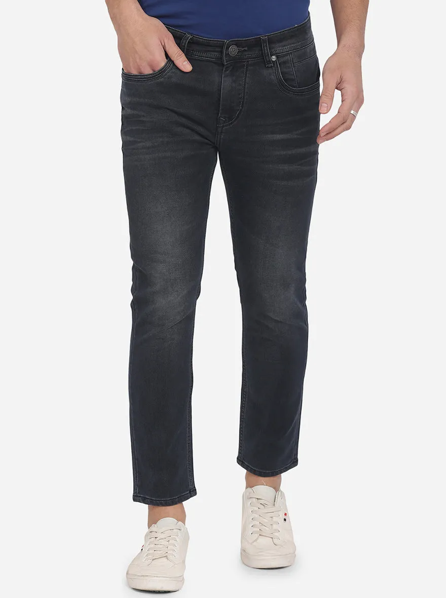 Jet Black Washed Slim Fit Jeans | JadeBlue
