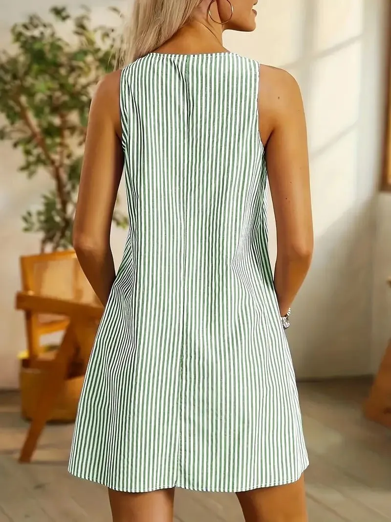 Jolanta - Timeless Striped Woman's Mini Dress
