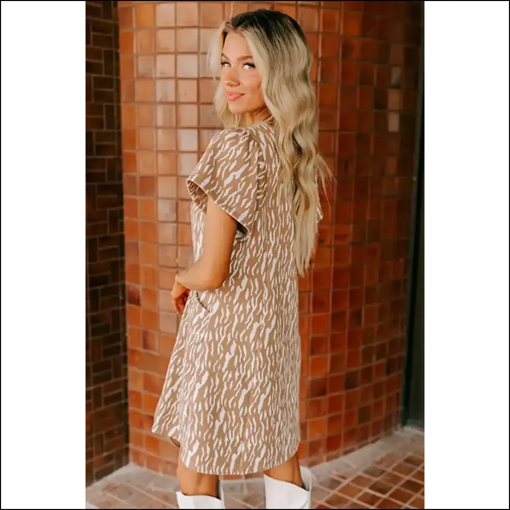 Khaki Abstract Print Dress: Khaki Gone Wild at Needful Things 😜