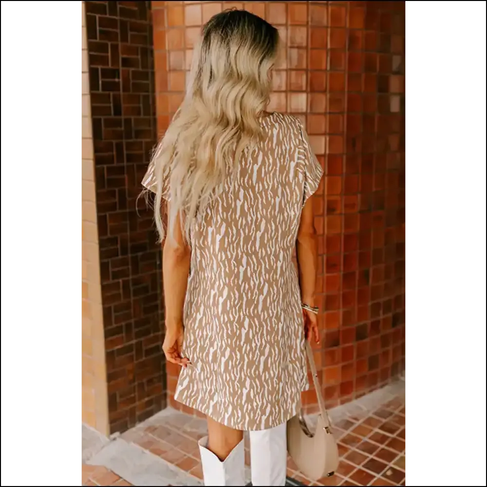 Khaki Abstract Print Dress: Khaki Gone Wild at Needful Things 😜